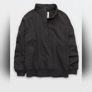 Aerie OH SNAP Sweatshirt XS Smoked Gray Extra Small NWT